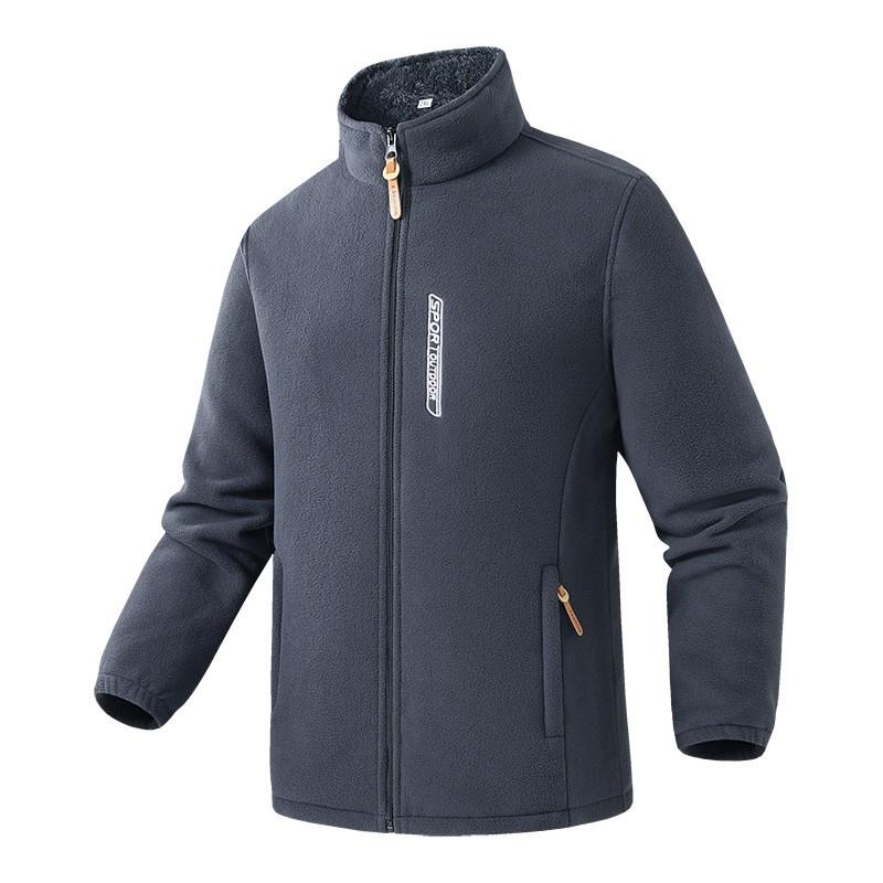 Veste polaire homme Pull chaud pour l'extérieur Épaisse Col montant Grande taille Automne Hiver