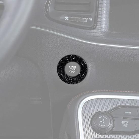 For 2015 -  Chrysler 300 Carbon Fiber Engine Ignition Switch Ring Cover Trim