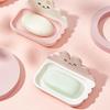 Cute Rabbits Soaps Box Holder Wall Mounted Punch Free Double-Layer Quick Drain Soaps Storage Case Bathroom Accessories