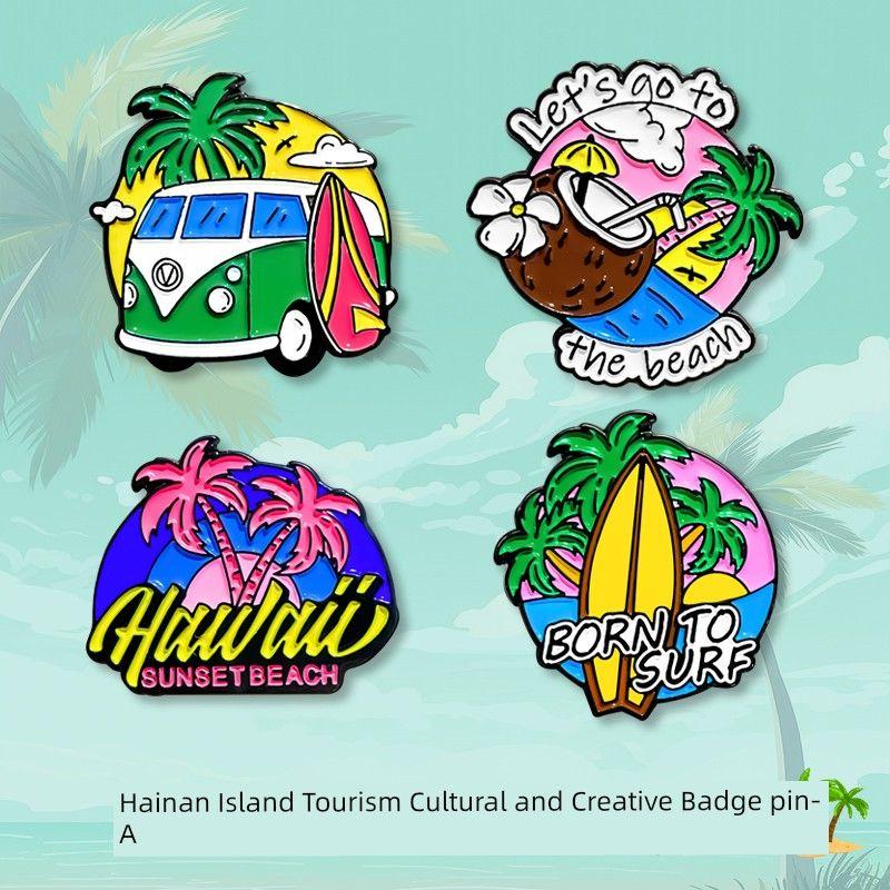 

Cartoon Hainan Holiday Series Alloy Brooch for Friends Stylish Creative Badge Easiest for Match Schoolbag Trimmings for Clothing The main picture with 4 pieces