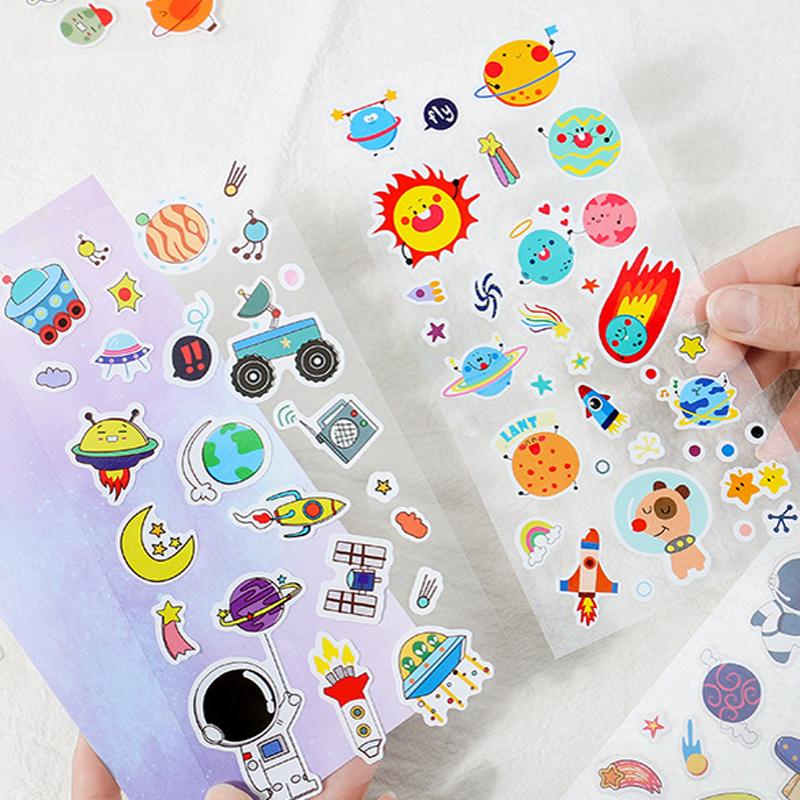 6 Sheetsset Outer Space Cosmos Starry Series Creative Pvc Stickers Diy Hand Account Album Decoration Diary Scrapbook Sticker