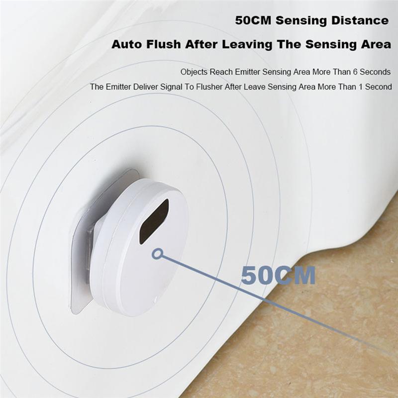 A96I-Toilet Smart Sensor Flusher Toilet Flushing Sensor Automatic Toilet Flush Button +2 X Transmitter
