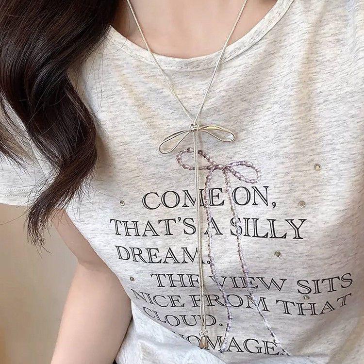 Dámský letní luxusní náhrdelník z titanové oceli - Špičkový design klíční kosti přívěsek