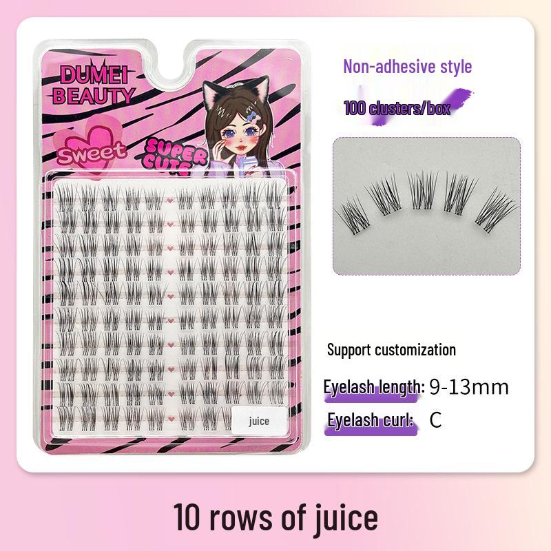 10-Row Autumn Leaf & Sunflower Faux Eyelashes - Flat, Glue-Free