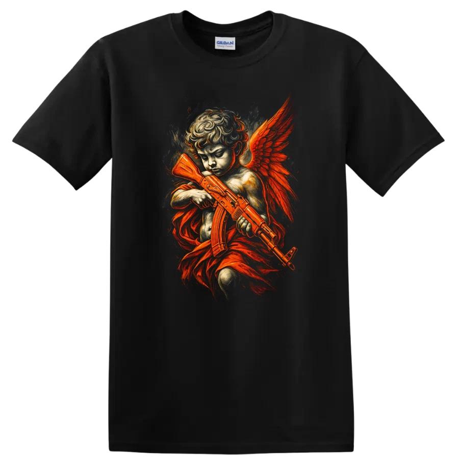Angel w/ Gun Dark Urban Streetwear Graphic T Shirt Trendy Casual Tee