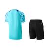 Li Ning Badminton Series Color Block V-Neck Comfortable Breathable Versatile Short Sleeve T-Shirt Mid Waist Shorts Casual Sports Set AATV015-3