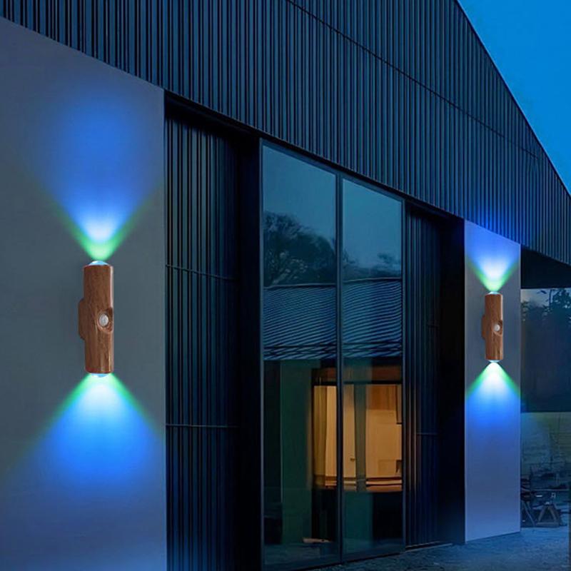 Two Tone Cat Eye Motion Sensor Wall Lamp USB Rechargeable Energy Efficient Lighting for Home Office Hotel Corridor