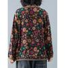 V Neck Loose Long Sleeve Knit T Shirts Tops Female Autumn Fashion Flowers Splices Pullover Tops Women Casual Outwear
