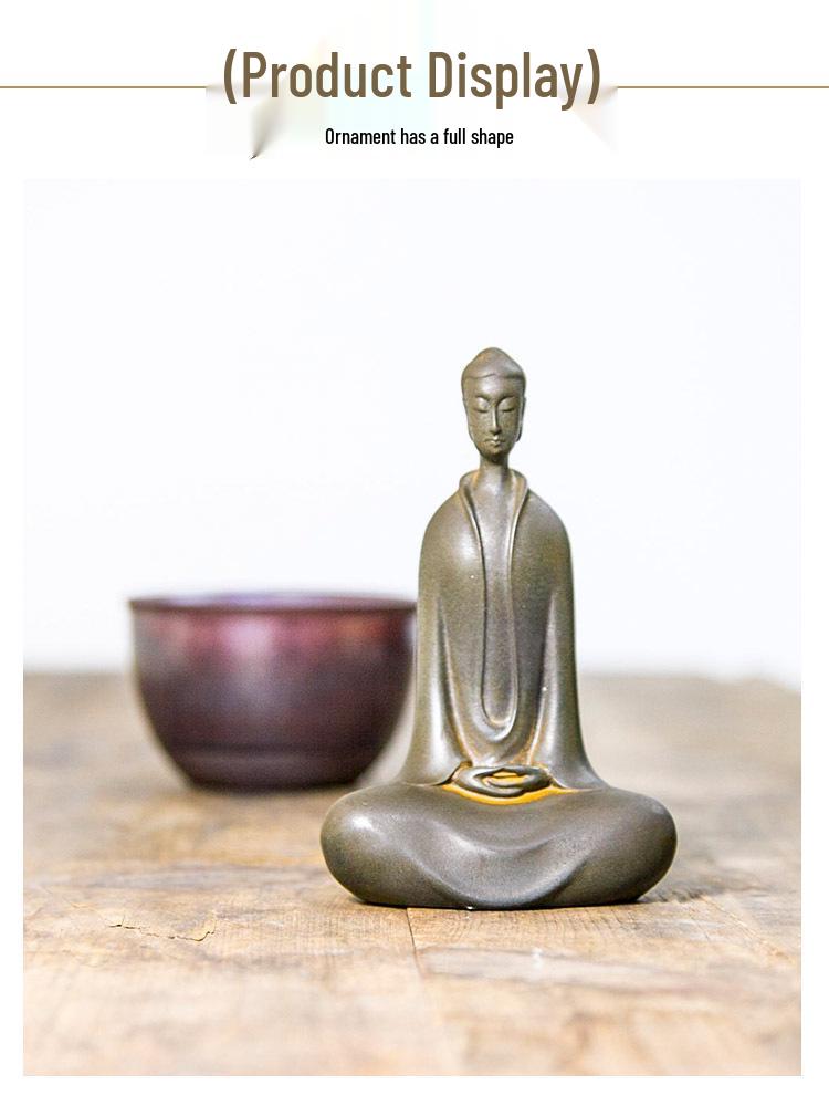 Zen Northern Wei Buddha Resin Statue: Handmade Chinese-Style Decor for Living Room