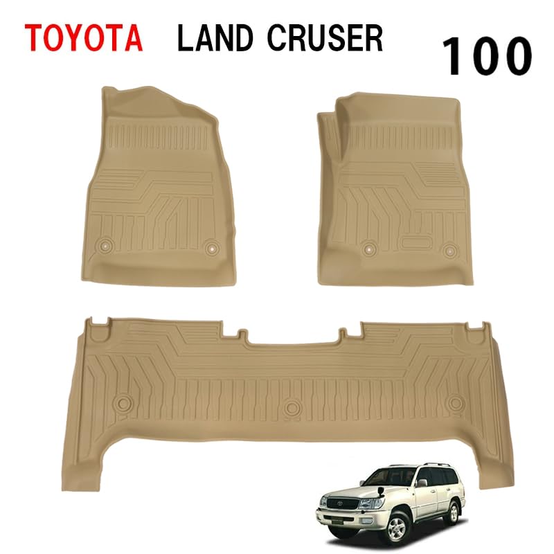 Land Cruiser 100 Land Cruiser 100 Land Cruiser 100 Series Exclusive 3D Floor Mat and 2nd Beige TPE Material Rubber Mat Rubber Mat Water Repellent (1st