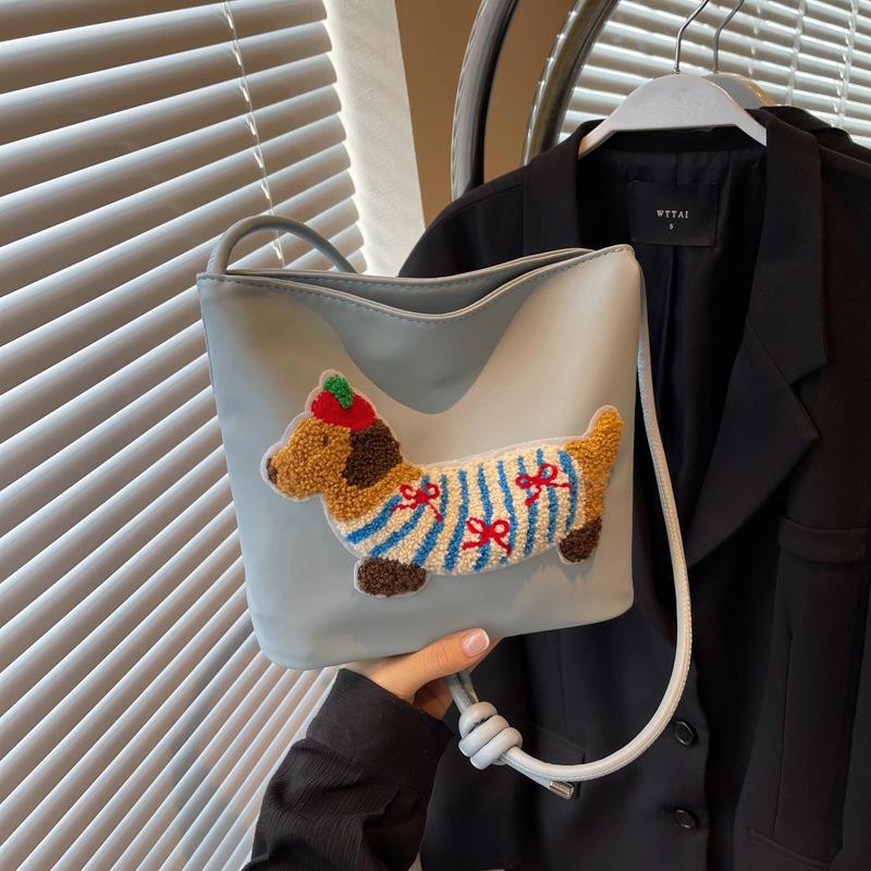 Cute Bag Women'S Fashion Canvas Messenger Bag Casual Shoulder Underarm Bag Bucket Bag
