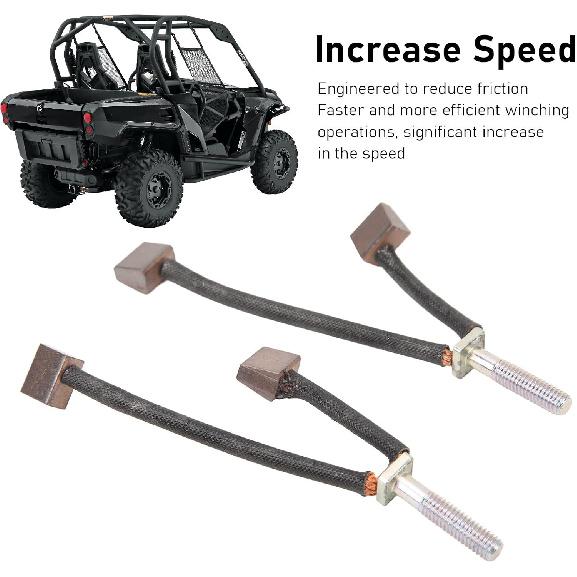 ATV Motor Carbon Brush Kit for 2000-5000lb Winches, Replacement Carbon Brushes Set, Improves Power Output and Winching Speed, Durable Winch