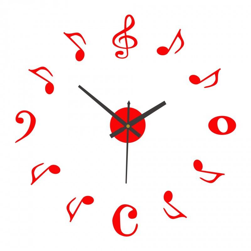 Note Clock Acrylic Wall Clock Study Entrance Wall Clock Decorative Wall Sticker Clock Luminous Nordic Style Fashionable Silent