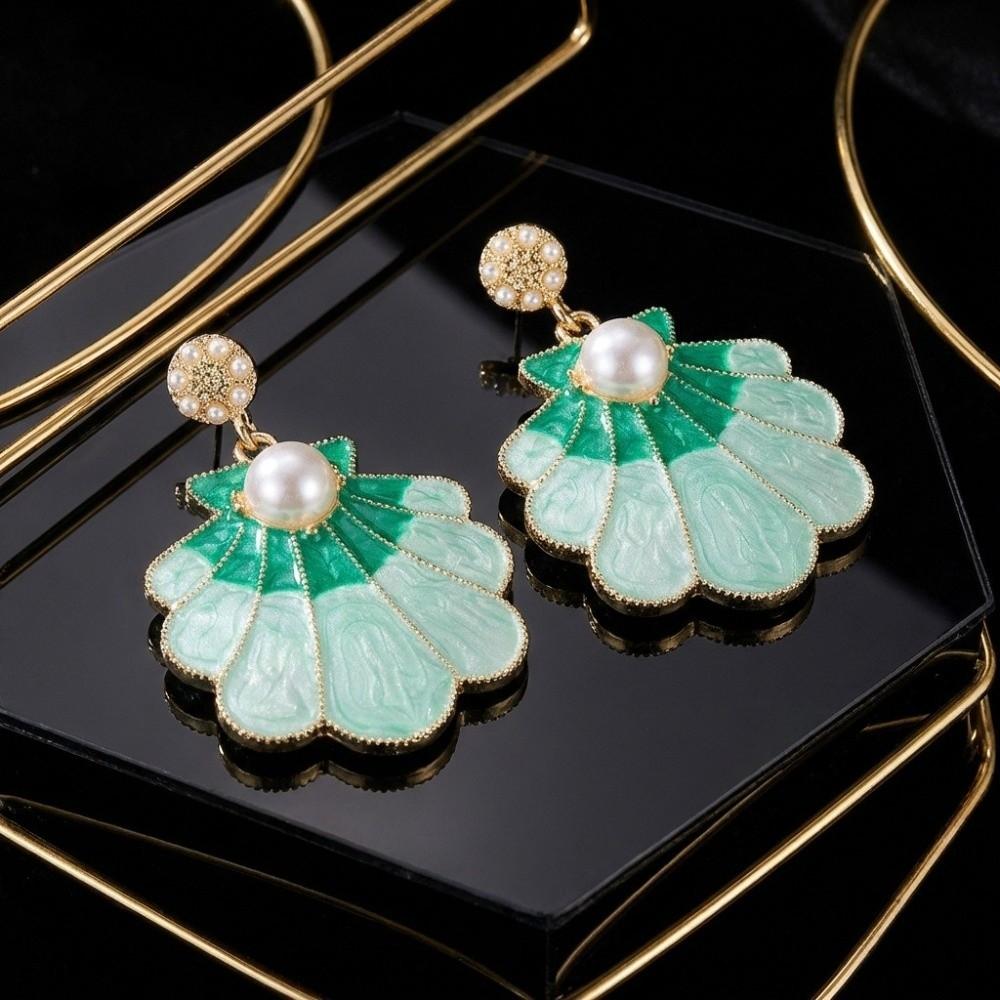 Pearl Rhinestone Dangle Earrings Bohemian Shell Drop Earrings Starfish Stud Earrings  Seaside