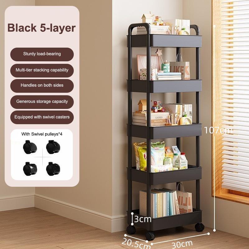 

Бытовая тележка для напольного хранения, многофункциональная кухонная тележка для хранения, передвижное хранилище с колесами, многофункциональное применение 5 layers