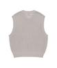 Lee V-Neck Scalloped Knit Vest Light Gray