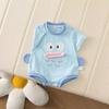 Baby Girl Summer Short-Sleeve Cartoon Romper - Newborn Snap Crotch One-Piece