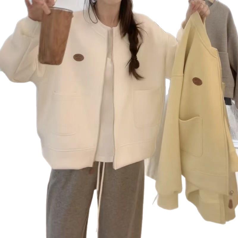 Women's Korean Plus Size Baseball Jacket - Autumn/Winter, Unique Design, College Style, Thickened, Age-Reducing.