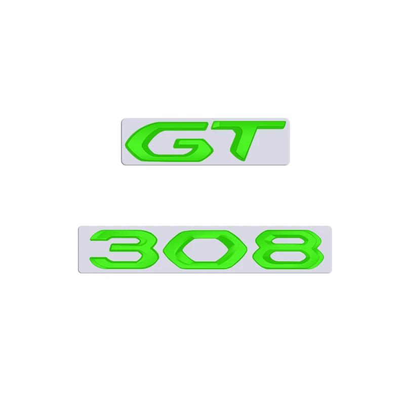 For Peugeot 308 GT Car 3D Metal Letters Logo Badge Decals Sticker Car Auto Rear Trunk Alphabet Emblem Styling Stickers