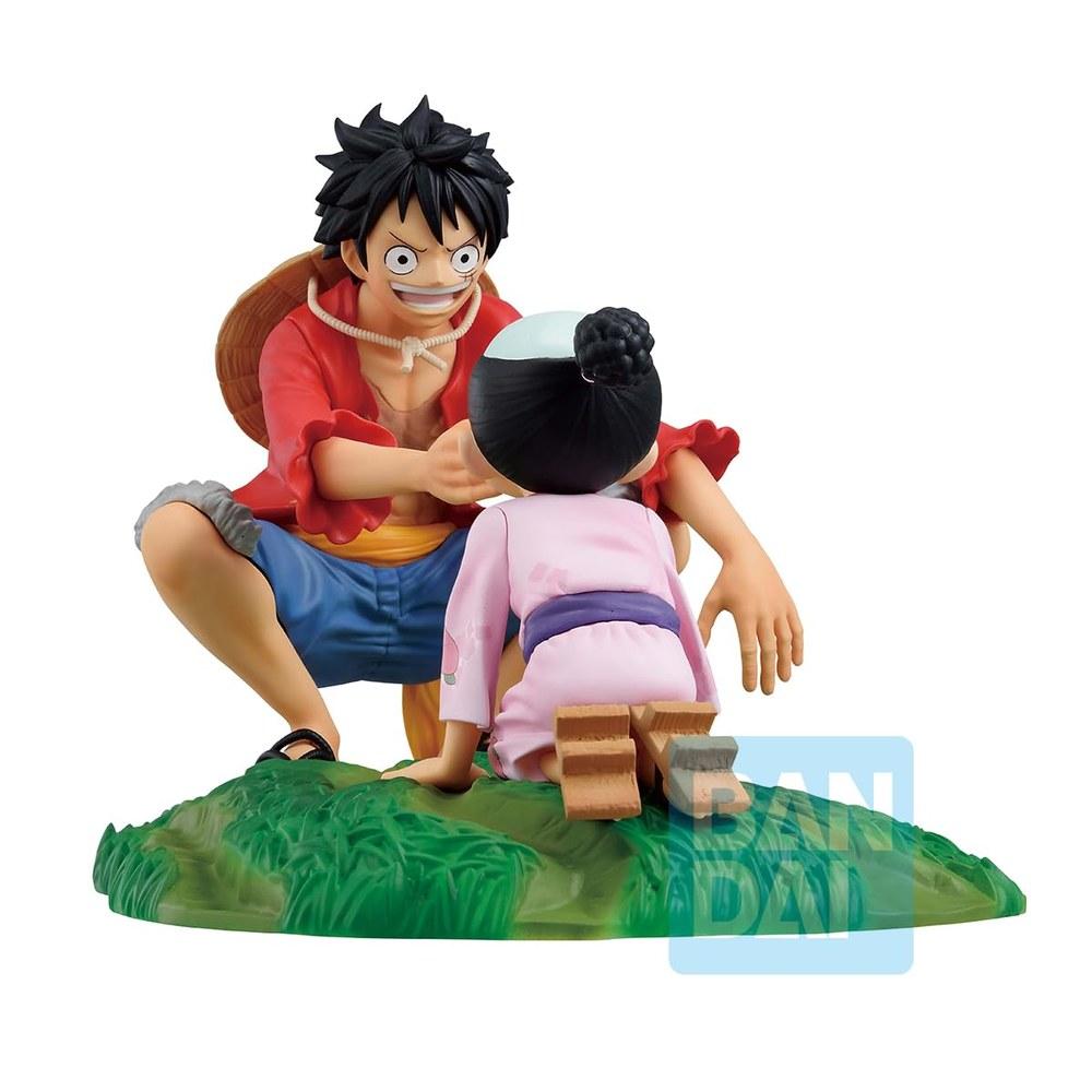 Bandai Ichiban Kuji One Piece A New Dawn C Prize Reversible Moment Luffy & Momonosuke Collector Figure