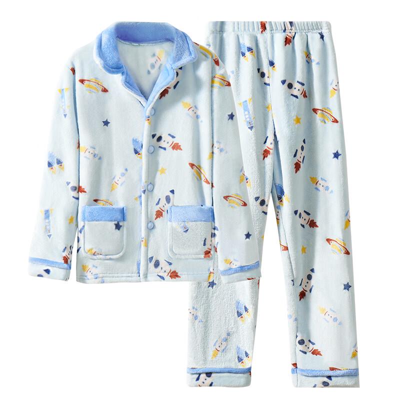 Langsha Boys' Winter Flannel Pajama Set