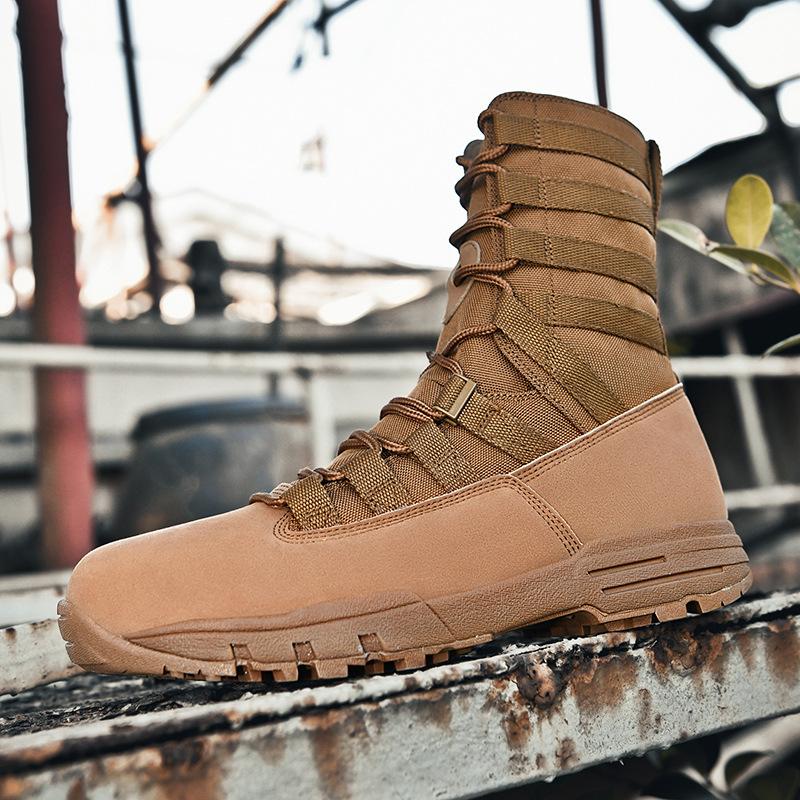 New Land Combat Boots Training Tactical Boots Camping Mountaineering Shoes High Top Outdoor Lightweight Hiking Shoes Men's Combat Boots