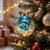 Indoor Outdoor Festive Party Supplies Ocean Animal Christmas Ball Ornament, 3D Marine Life Hanging Decoration, Coastal Holiday Decor Beach Xmas