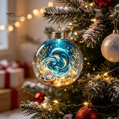 Innen Außen Festliche Partyartikel Meeres tier Weihnachtskugel Schmuck, 3D Meeresleben Hängende Dekoration, Küstenurlaub Dekor Strand Weihnachten