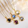 European & American Fashion Crystal Necklace & Earrings Gold Set