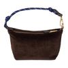 MIU MIU Cord-Struktur Buchstaben Graviertes Logo Stoff Mini-Tragetasche Damen Handtaschen Ebenholz Ostsee-Blau 5NE841_2IG4_F0A32