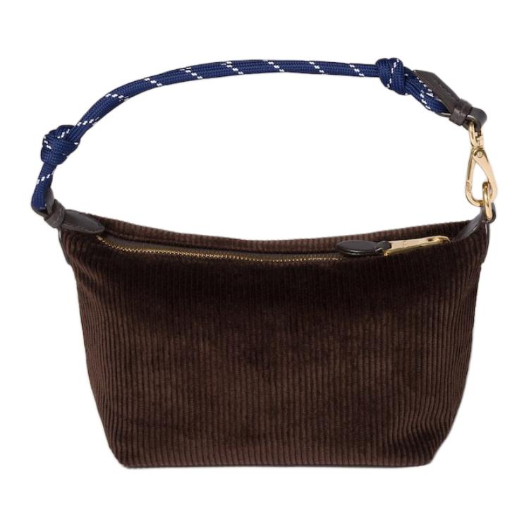 MIU MIU Cord-Struktur Buchstaben Graviertes Logo Stoff Mini-Tragetasche Damen Handtaschen Ebenholz Ostsee-Blau 5NE841_2IG4_F0A32
