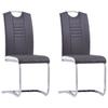 Day and Night - Day and Night Cantilever Dining Chairs 2 Units Gray Synthetic Leather