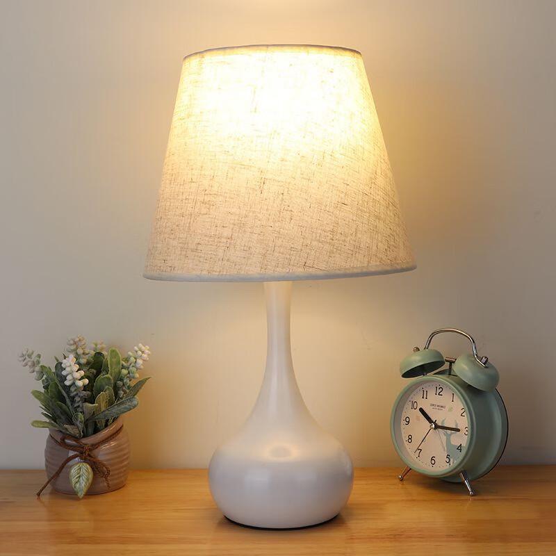 Nu Feng Rechargeable Bedside Lamp with Remote & Linen Shade