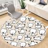 1pc Dogs Pattern Office Round Area Rug, Indoor Mat Suitable ForOffice, Under Office Chairs Bedroom Living Room Home Decor, Room Decot041