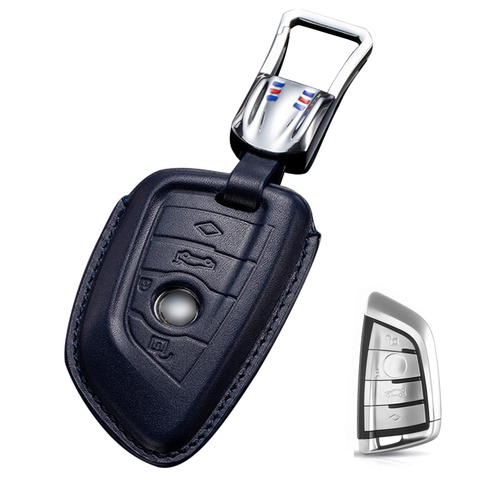

BMW Key Case, Smart Key Case, Key Cover, Genuine Leather, Good Texture, Luxury, Specially For BMW синий