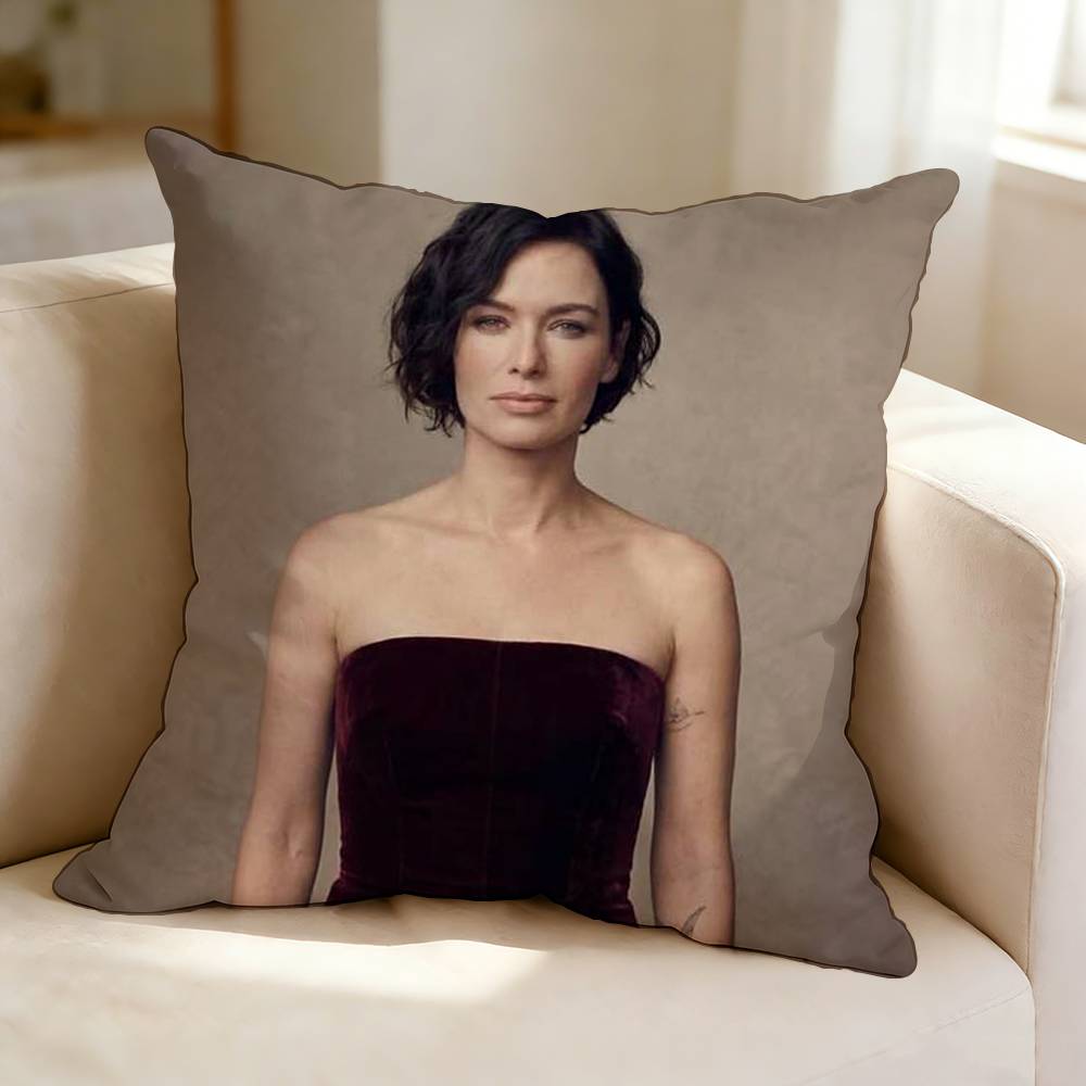 Film and Television Actress LLena HHeadey  Square DoubleSided printed Pillow Case Bedroom Bedside Pillow Sofa Cushion Cover