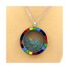 Stones and Minerals. Raw Paraiba Apatite Necklace. Rainbow Model.