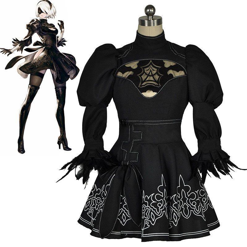 Elegant And Authentic Nier Automata 2b Yorha No.2 Cosplay Costume Full Set Outfit