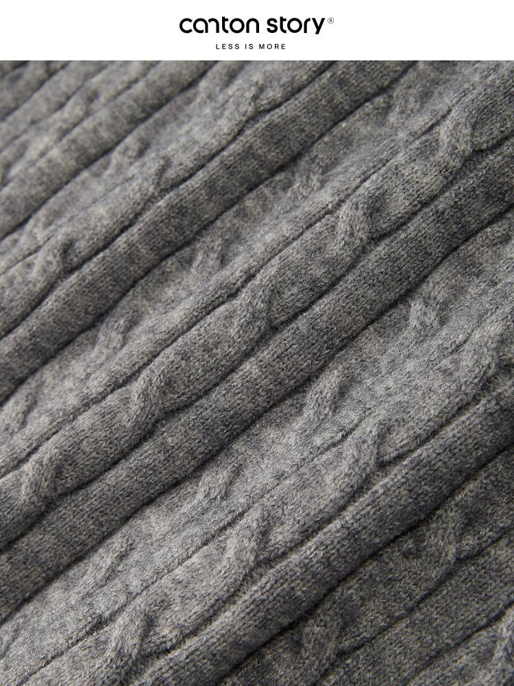 Yangcheng Story Women's Slim Fit Grey Faux Two-Piece Knit Cardigan for Autumn 2025