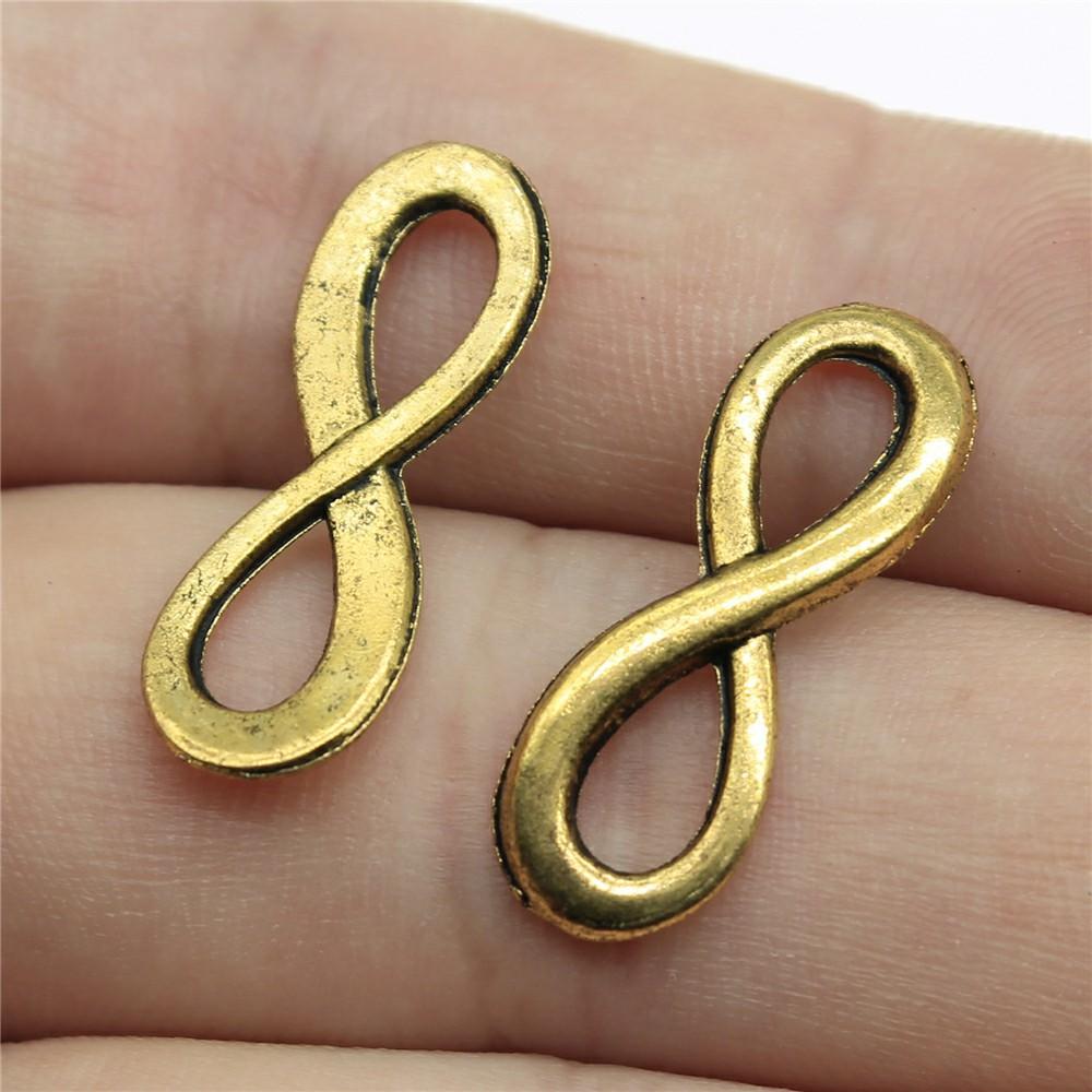 10pcs Antique Gold Color Plated Infinity Connector Charms Pendant For DIY Jewelry Making Bracelet Making