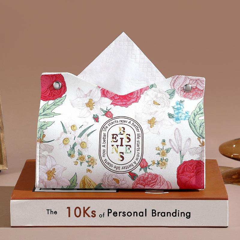 1 ks Obal na papírové utěrky Interiér auta Kožené Malování Stahovací Módní Krabička na kapesníky Úložný box Držák na kapesníky