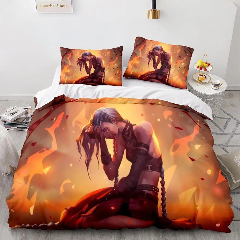 New 3D Print Game League Of Legends Jinx Bedding Collection Single Twin Full Queen King Size Bed Collection Adult Kid Bedroom Duvet Cover Collections