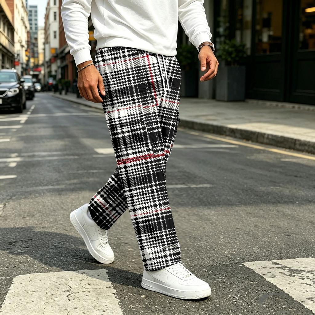 Men's Casual Straight Leg Drawstring Jogger Pants for Commute and Sports