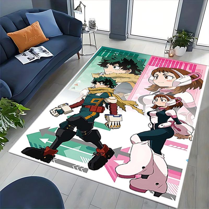1pc My Hero Academia Gravity Chair Mat - Anime Cartoon Design Office Desk Pad, Non-Slip Carpet for Home Decor, Living Room, Bedroom, Game Room, Birthd
