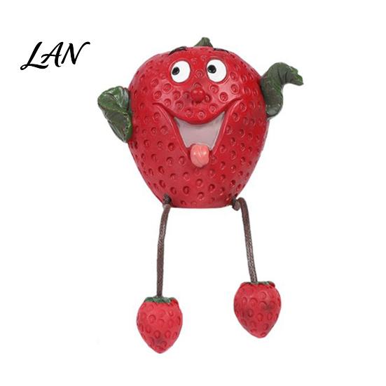 Decorative Fruit for Kitchen Resin Shelf Sitter Figurines with Flexible Dangling Legs, Whimsical Hanging Edge Statues, Cute Character Desktop