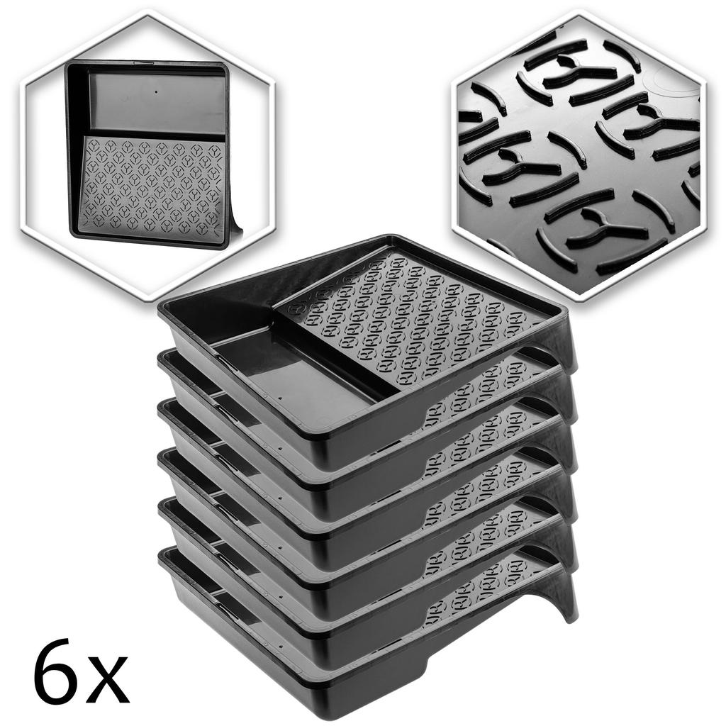 KADAX Malerwanne für Rolle Farbe 320 mm Schwarz 12 Stück