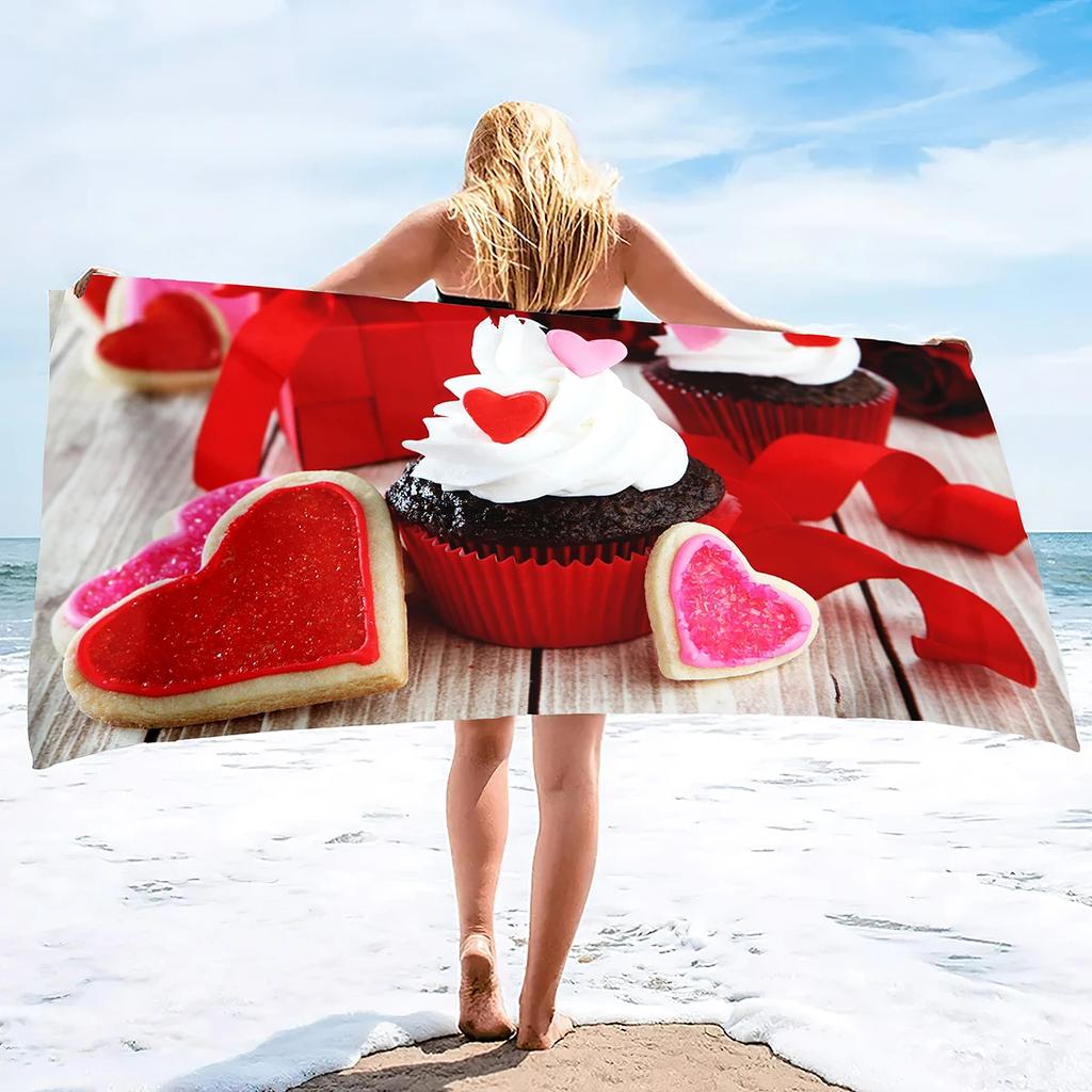 Cakes Beach Towels Cotton Beach Towel Super Absorbent Oversized Lightweight Quick-Dry Bath Towels Sand Free Turkish Beach Towels