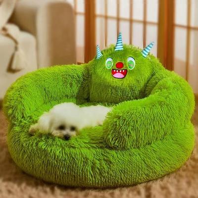 Long-haired Nest Cartoon Monster Pet Nest Mat Dog Nest Cat Nest Universal Washable Creative Personality Cute Plush for All Seasons