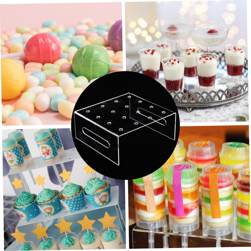 Plastic Cake Pp Holder 16 Holes Push Stand For Snack Rack Dessert Display