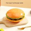 5/7 Tier Stackable Hamburg Serving Plates Reusable Spit Bone Dishes for Home BBQ Kids Birthday Party Table Decor